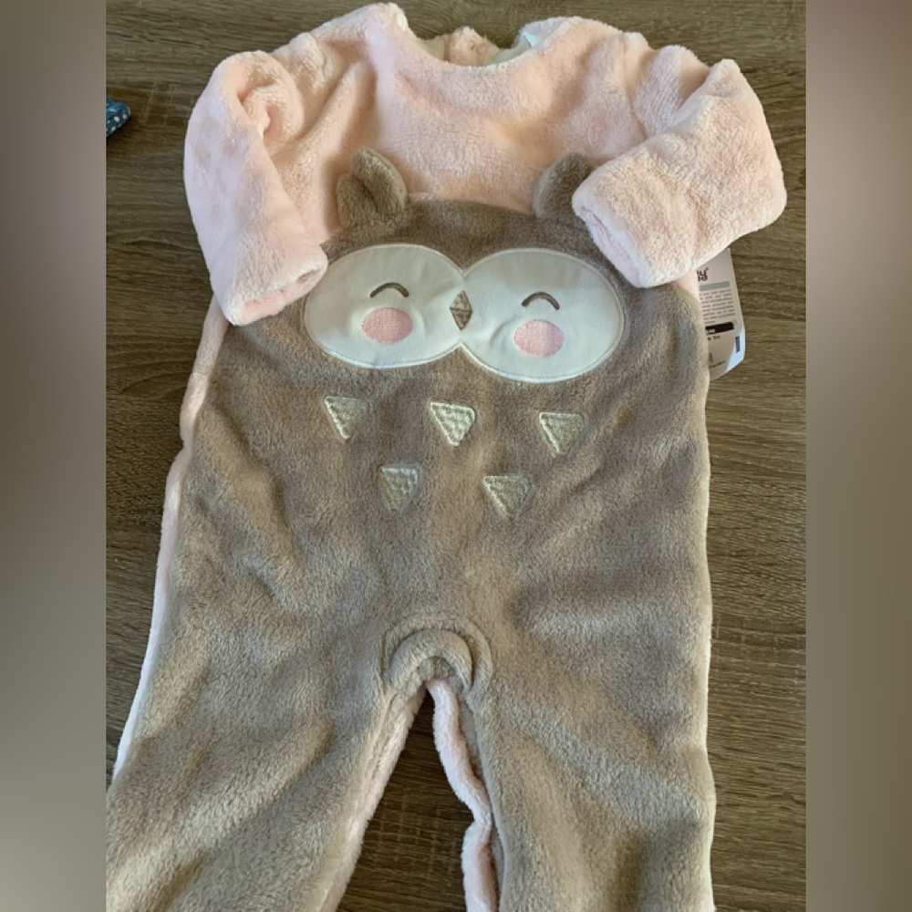 Adorable Pink and Brown Owl Kids One Piece